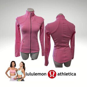 Lululemon Athletica Define Zip Up Jacket Neon Bubble Gum Pink Long Sleeves
